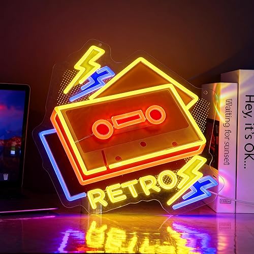 Miniatura 5 de Letrero de neón retro para decoración de pared, luz LED alimentada por USB para dormitorio, sala de estar y telón de fondo interior, regalo único
