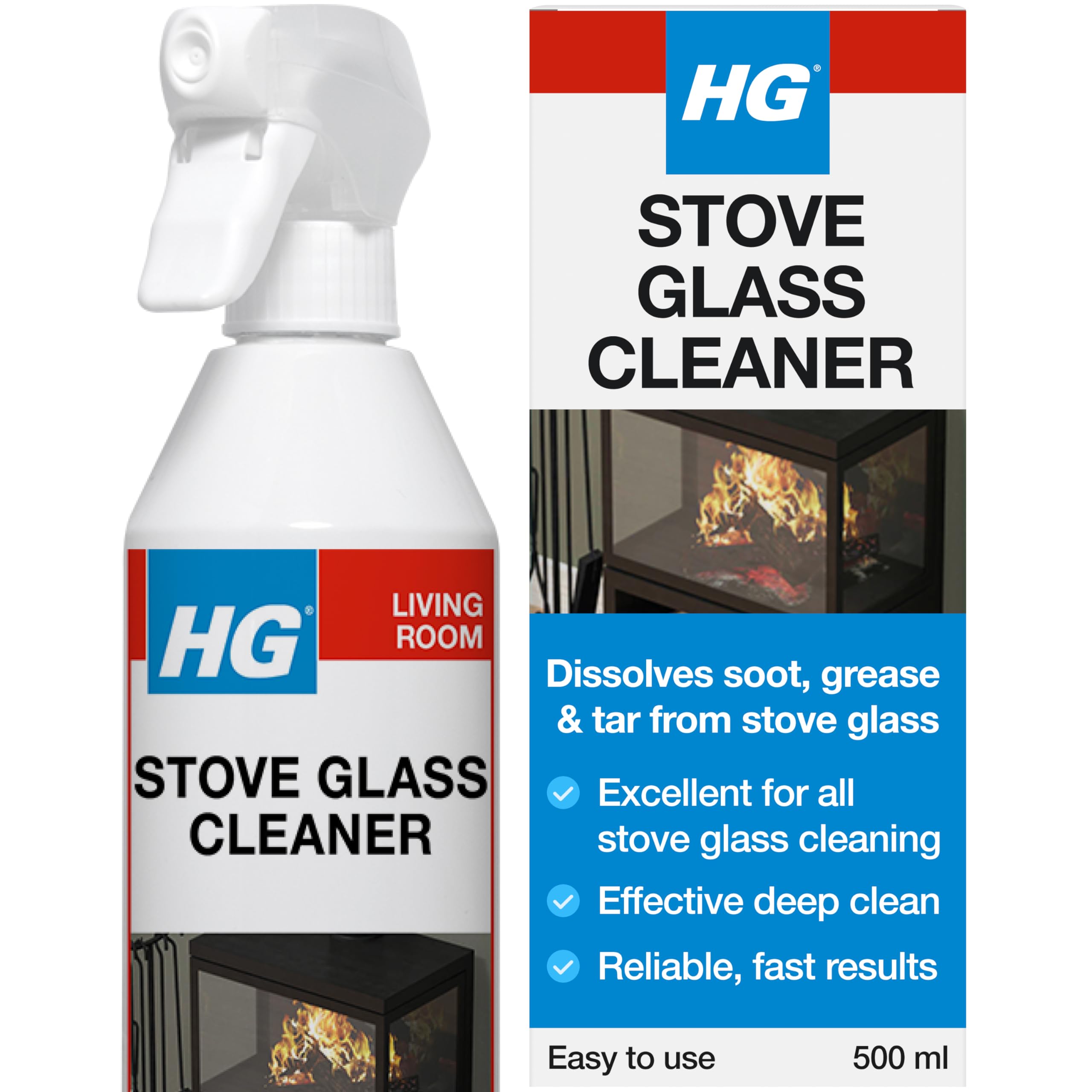 HGStove Glass Cleaner Spray – Effective Fireplace, Oven & Hearth Cleaner for Soot, Tar & Grease – 500ml