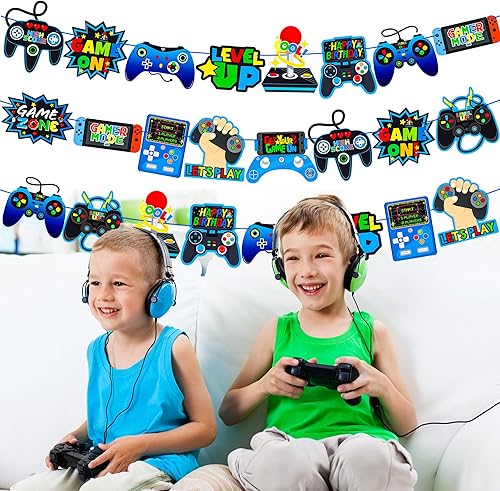 Miniatura 8 de 3 unidades de controlador de videojuegos, decoración de fiesta de video, decoración de cumpleaños para niños y niños, suministros de fiesta,