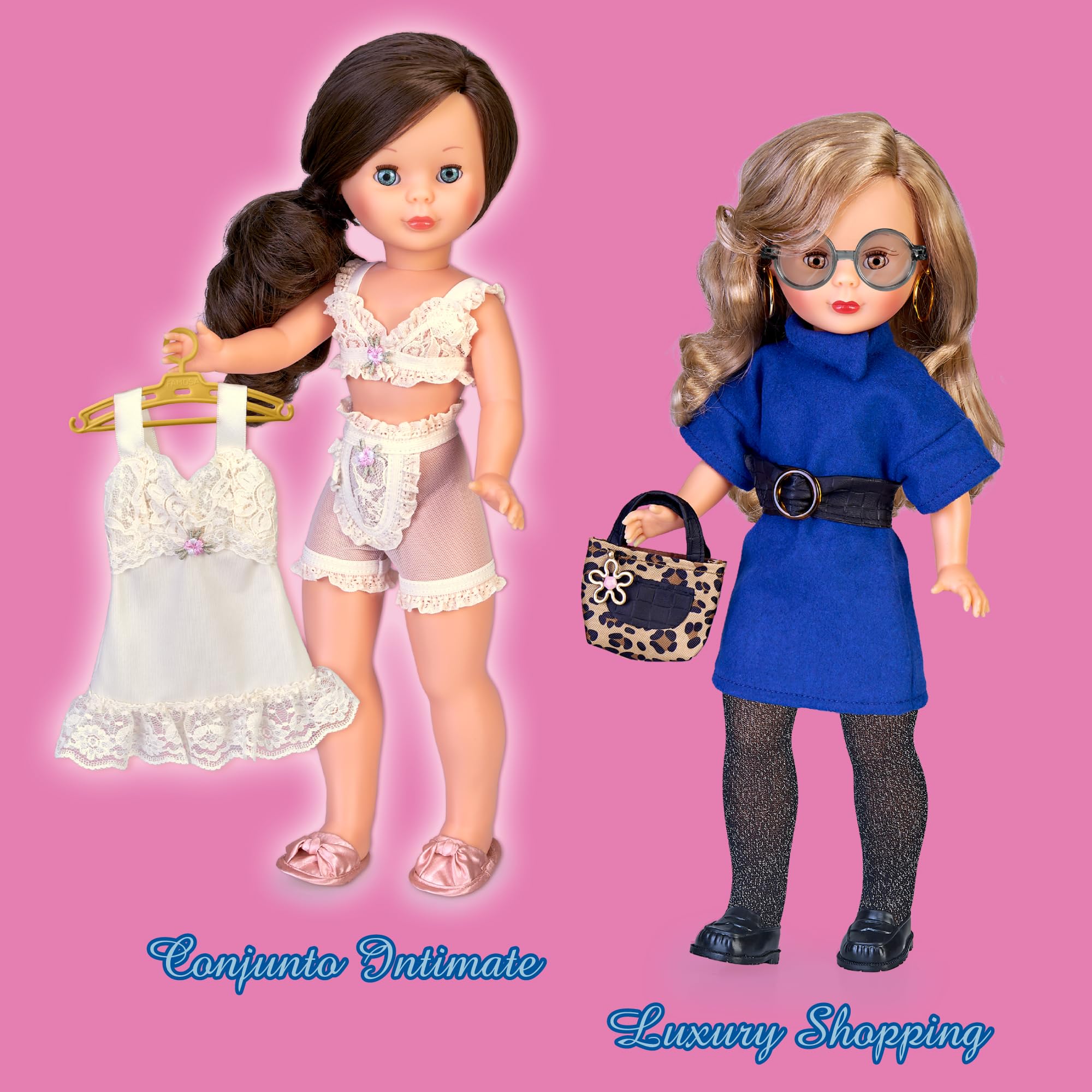 Nancy Colección Conjunto Intimate, Conjunto de Ropa Íntima para Muñeca de Colección, Reedición de un Set de Lencería de 1977, Incluye 5 Piezas de Ropa, Famosa (NAL15000)