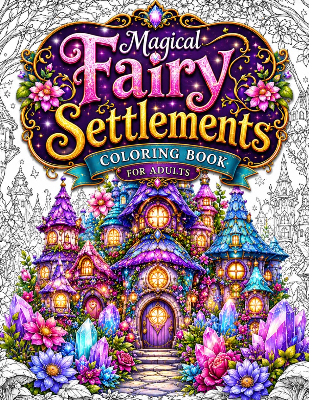 Magical Fairy Settlements Coloring Book for Adults: 50 Enchanted Fairy Houses, Cozy Fantasy Villages, Whimsical Cottages, Storybook Homes and Magical ... Relaxation, Mindfulness and Creative Escapism