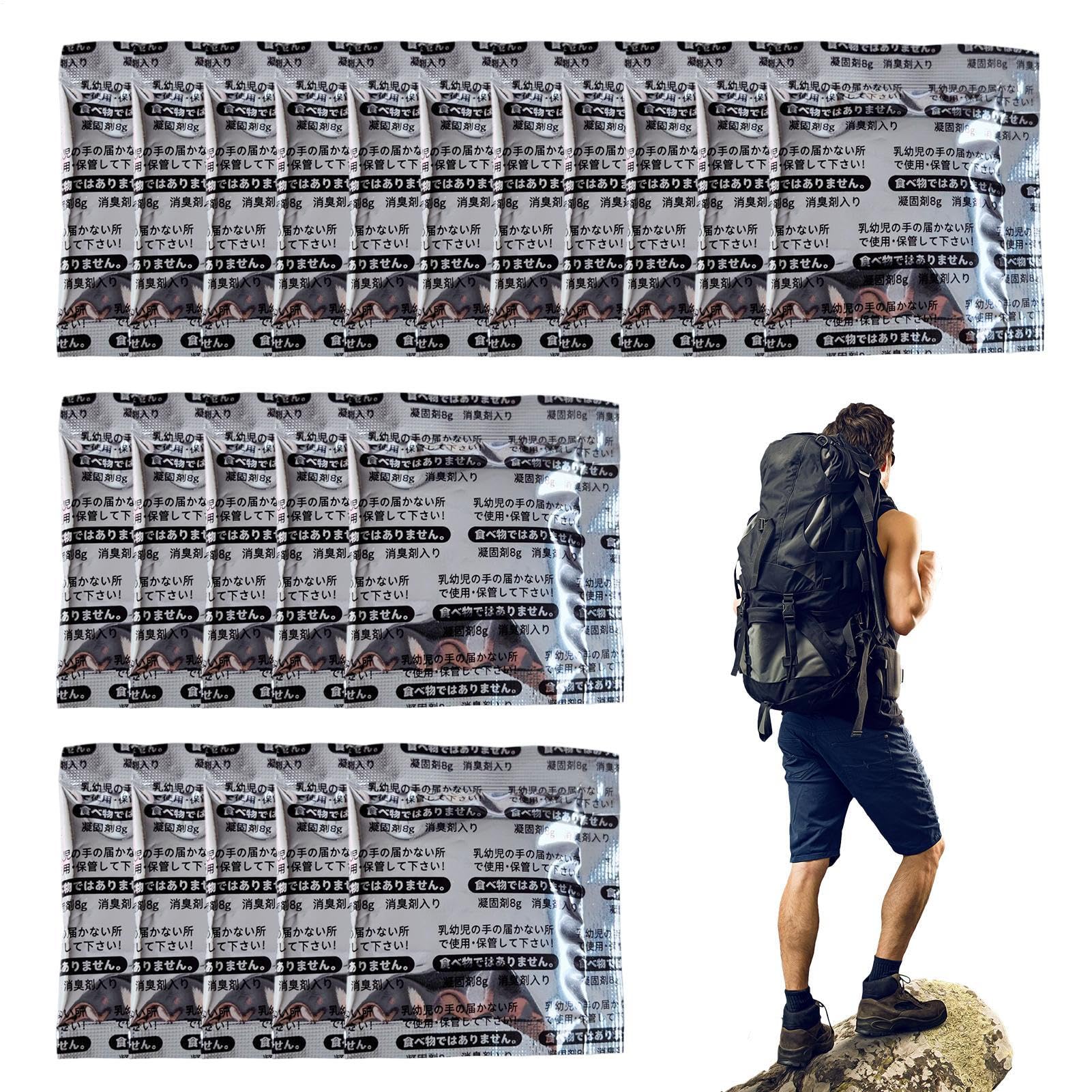 Gel Para Retrete de Camping | 50 Bolsas de Polvo Compacto para - Neutralizador de Olores Seguro y Portátil para Acampadas Hogar Mascotas Exteriores Viajes Adultos Público | Uso en Baños