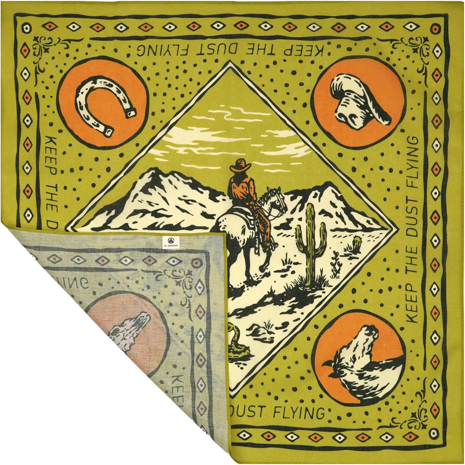 22"x22" Western 100% Cotton Bandana Multi-Purpose Headbands - Image 2