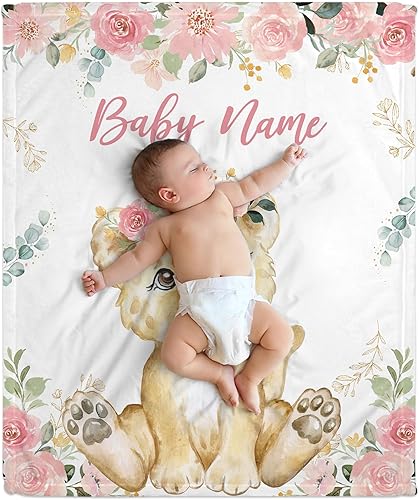 Vista 56 de Hyturtle Mantas de bebé personalizadas para niñas, mantas de bebé personalizadas para niñas, manta de bebé rosa floral, el mejor regalo para bebé