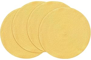 Floroom Round Yellow Placemats Set of 4