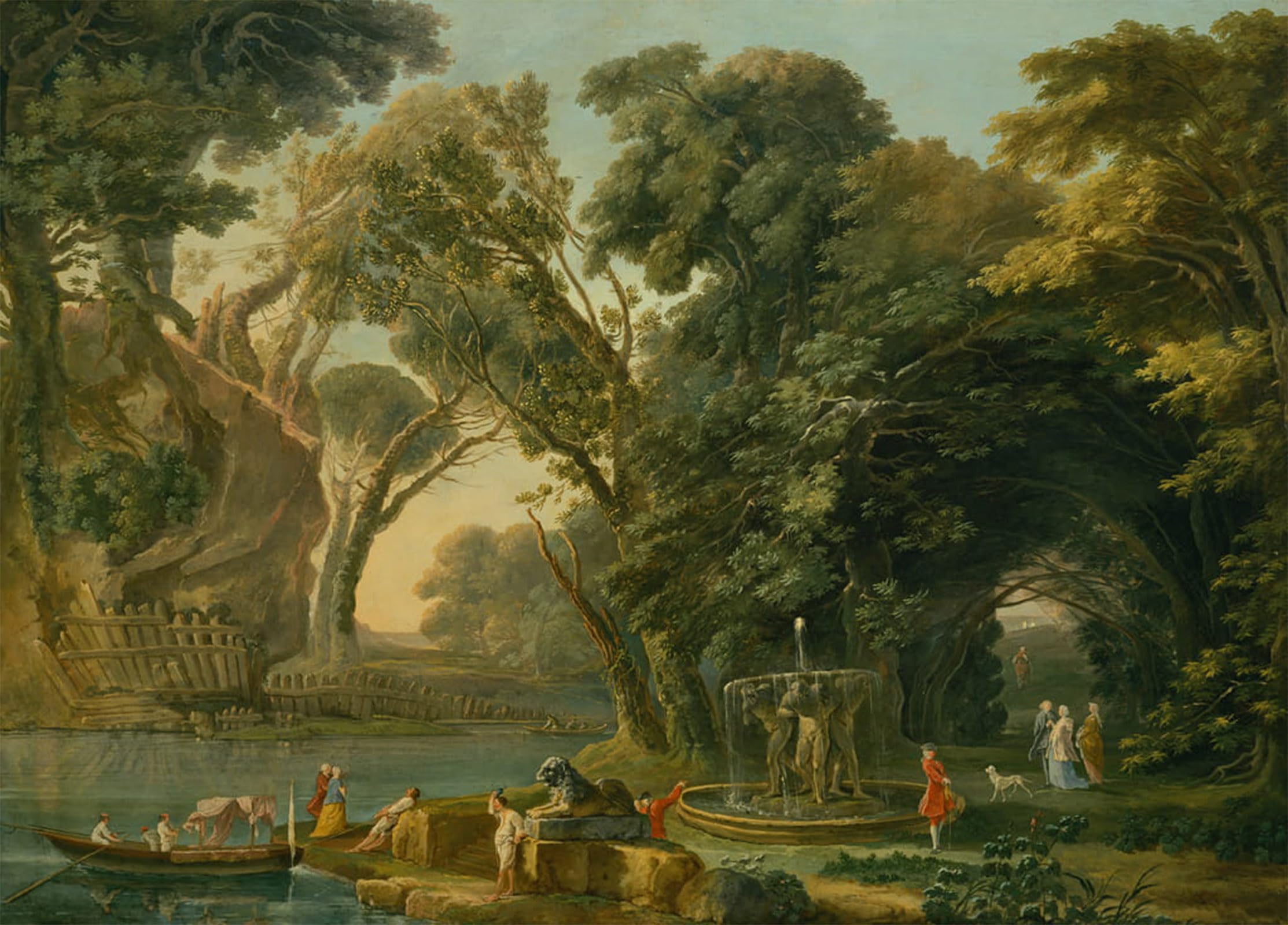 Posteriik No Frame Vintage Art Print Images Pictures Print Italian Capriice With A Landing By Hubert Robert Modern Colour Posters For Office Home Decor 60X90cm