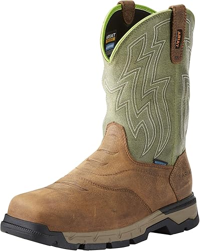 Ariat Rebar Flex Western - Botas de trabajo impermeables con punta compuesta, botas de trabajo occidentales de punta cuadrada para hombre, talla