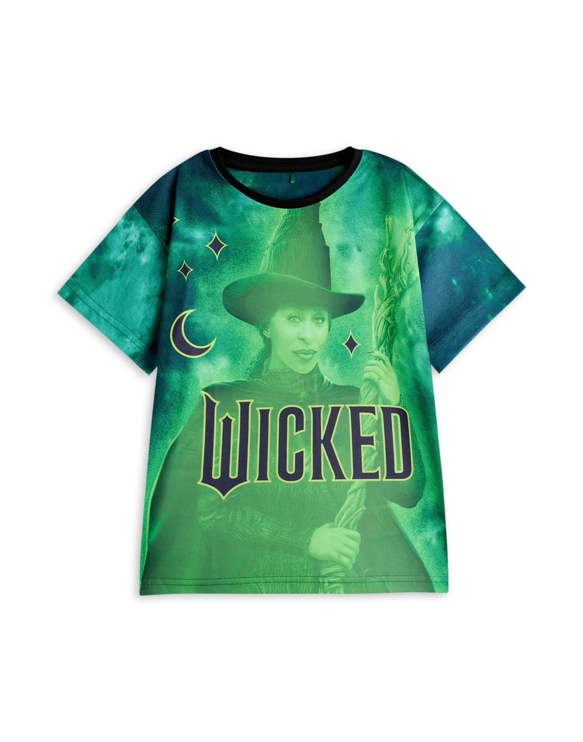 Vanilla Underground Wicked Set Pigiama per Ragazze, Confezione da 2 | Top a Maniche Corte con Stampa Grafica dei Personaggi Glinda ed Elphaba Rosa e Verde per Bambini e Pantaloni Pigiama