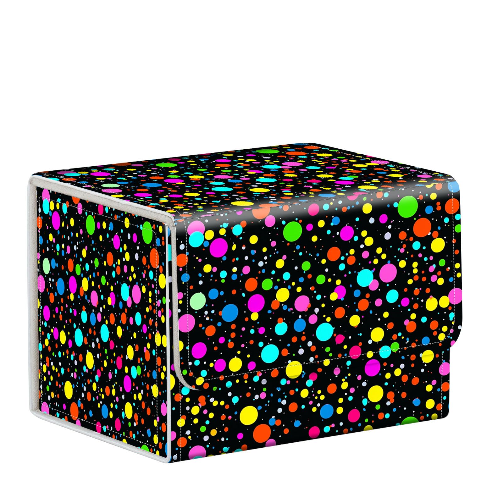 ETLKJVBL MTG Deck Box,Store and Protect Your MTG Commander Decks and Cards with this Durable Card Storage Box,Designed Specifically for MTG Players, Colorful Polka Dots — image 1
