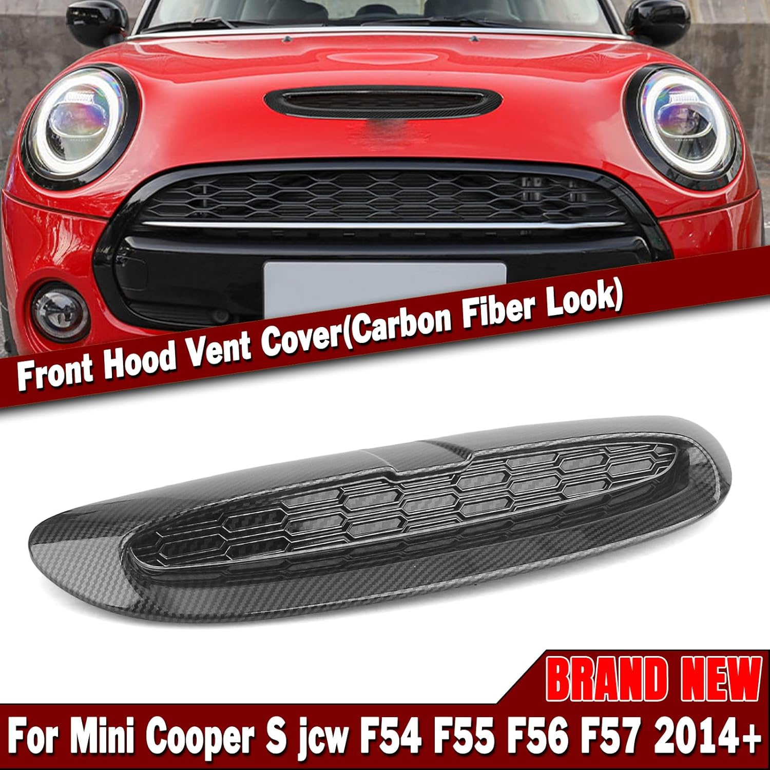 Front Hood Scoop Air Vent For Mini Cooper S JCW F54 F55 F56 F57 14-24 CB Look