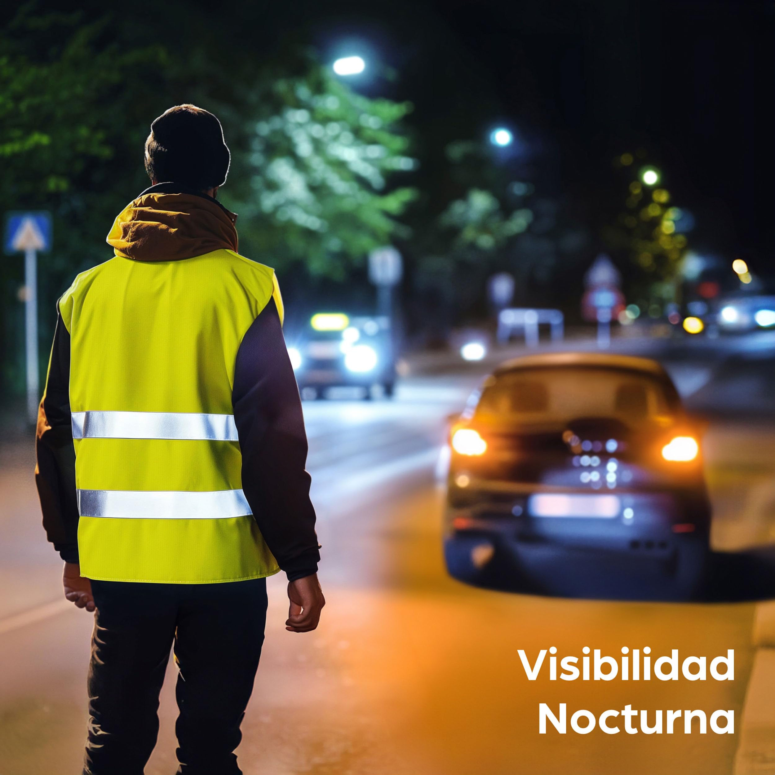 Prowiste 4 Chaleco Reflectante Homologado Set con Bolsa – Certificado EN ISO 20471, Válido en Toda Europa – Ideal para Auto, Construcción - Talla Única - Amarillo