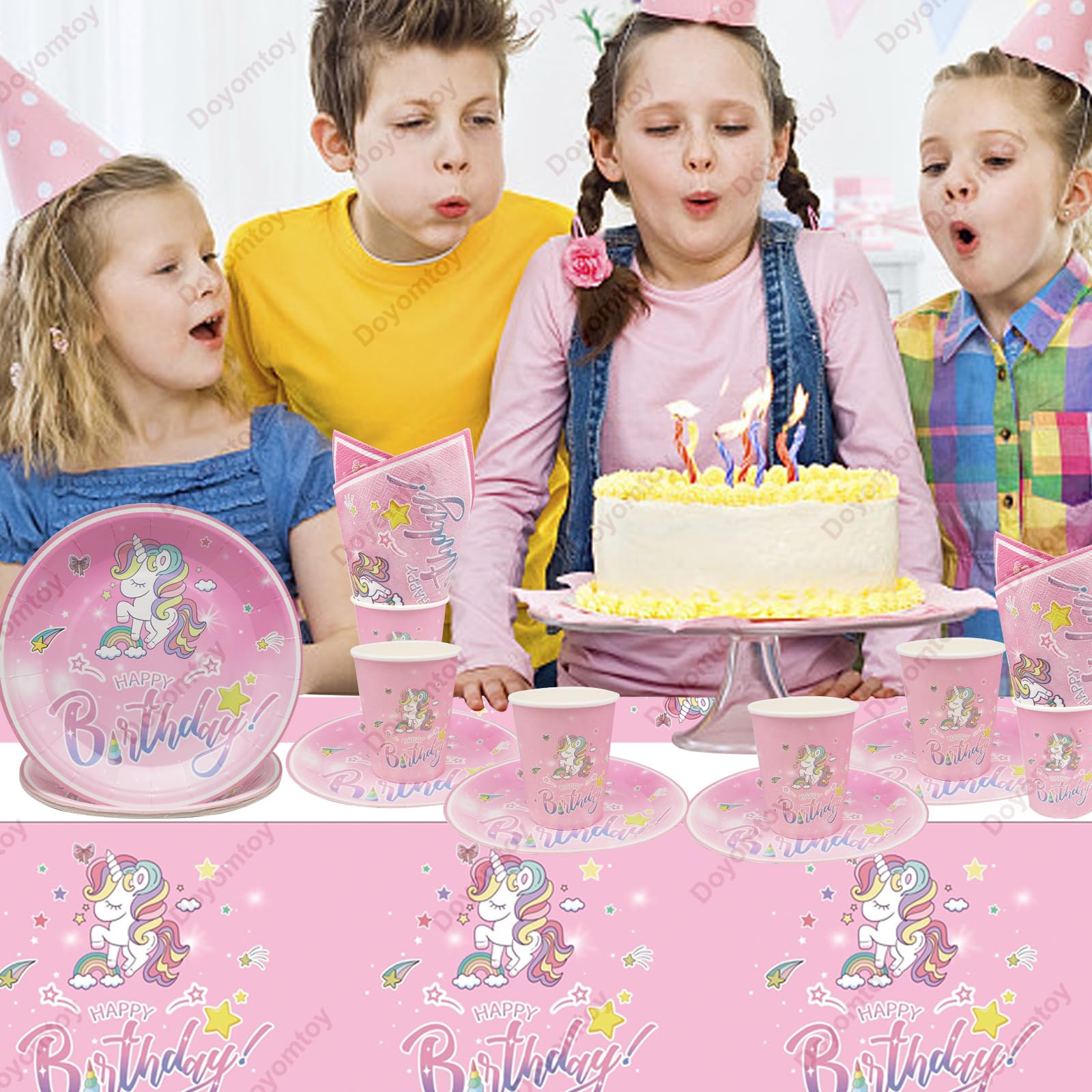 Set Stoviglie Bambini Unicorno - 2 Pezzi Riutilizzabili, Piatto E Bicchiere Senza BPA, Lavabile In Lavastoviglie - Foto 6