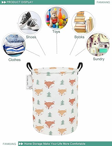 Miniatura 3 de FANKANG Cesta de almacenamiento, cesta de lona plegable con revestimiento de polietileno impermeable, cestas de almacenamiento grandes para niños y