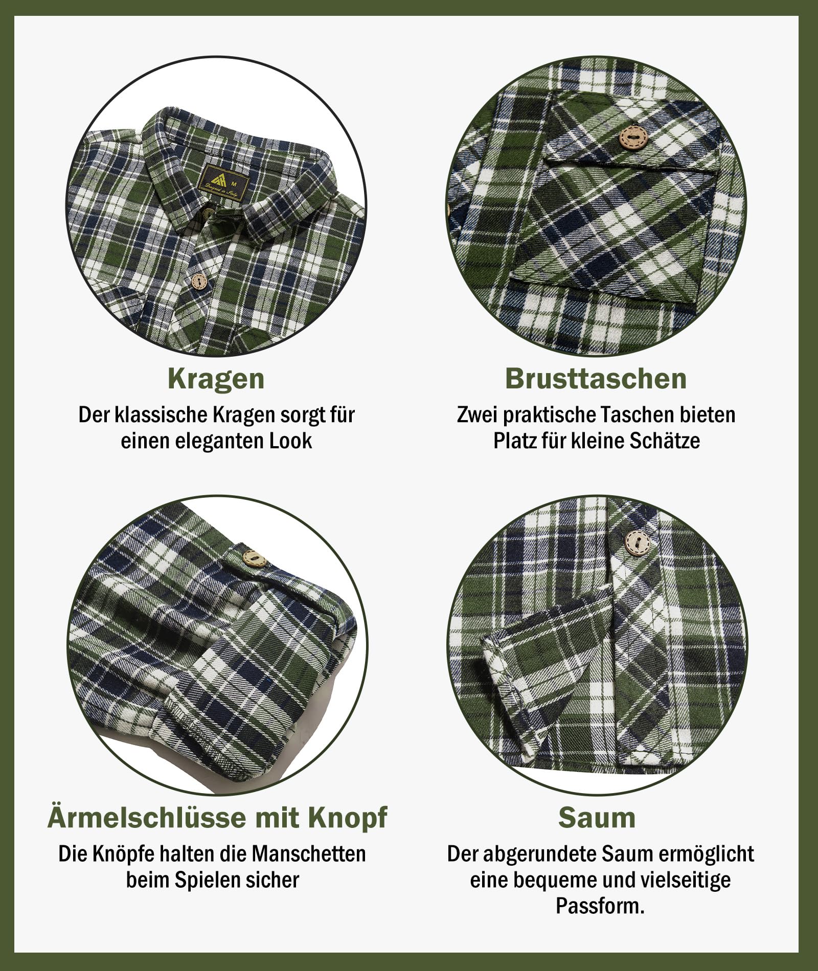JACKETOWN Camicia Camicia da Bambino a Maniche Lunghe a Quadri per Bambini Camicia Casual per Bambini Camicie in Cotone Camicia per Bambini con Taschino sul Petto