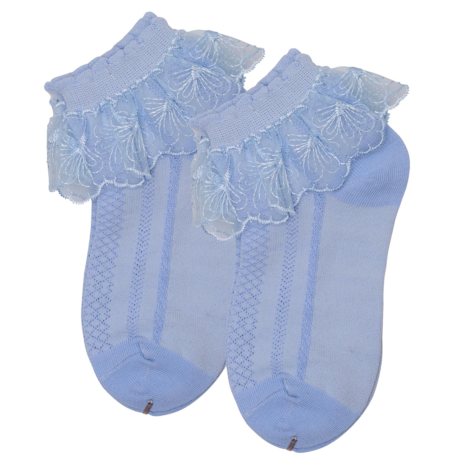 heartbury Cute and Colorful 100% Pure Cotton Baby Girls Frilly/Lace Ankle Length Socks For Girls-(Age 1-6Years), Assorted 4