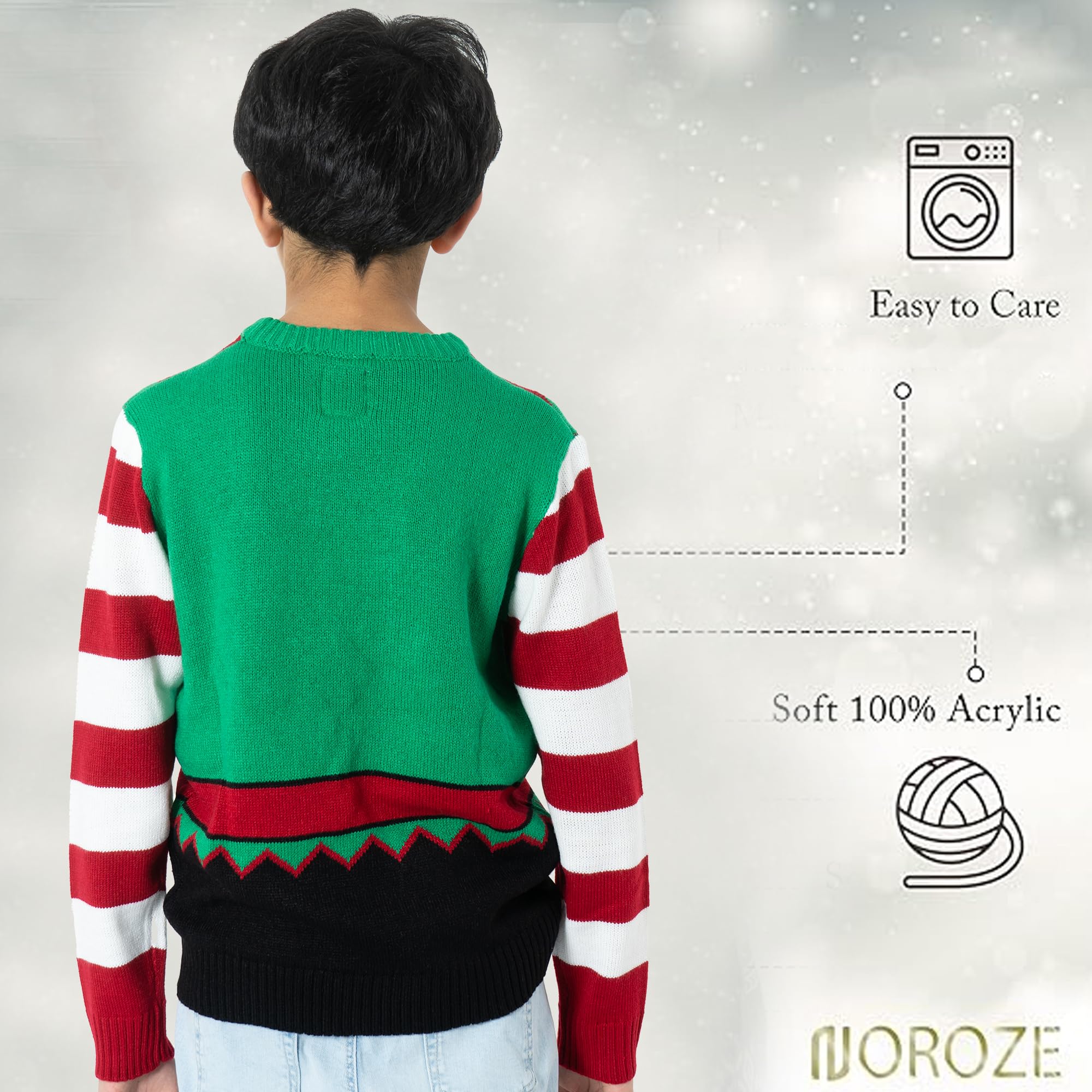 NOROZE Niños Jersey Navidad 3D Santa Reno Pingüino Pull-Over