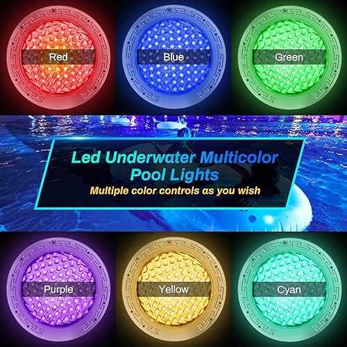 Miniatura 6 de SH101300 Luces LED de piscina de 10 pulgadas para piscinas enterradas, luz LED de piscina de 50 pies para nicho húmedo de 10 pulgadas, luz de