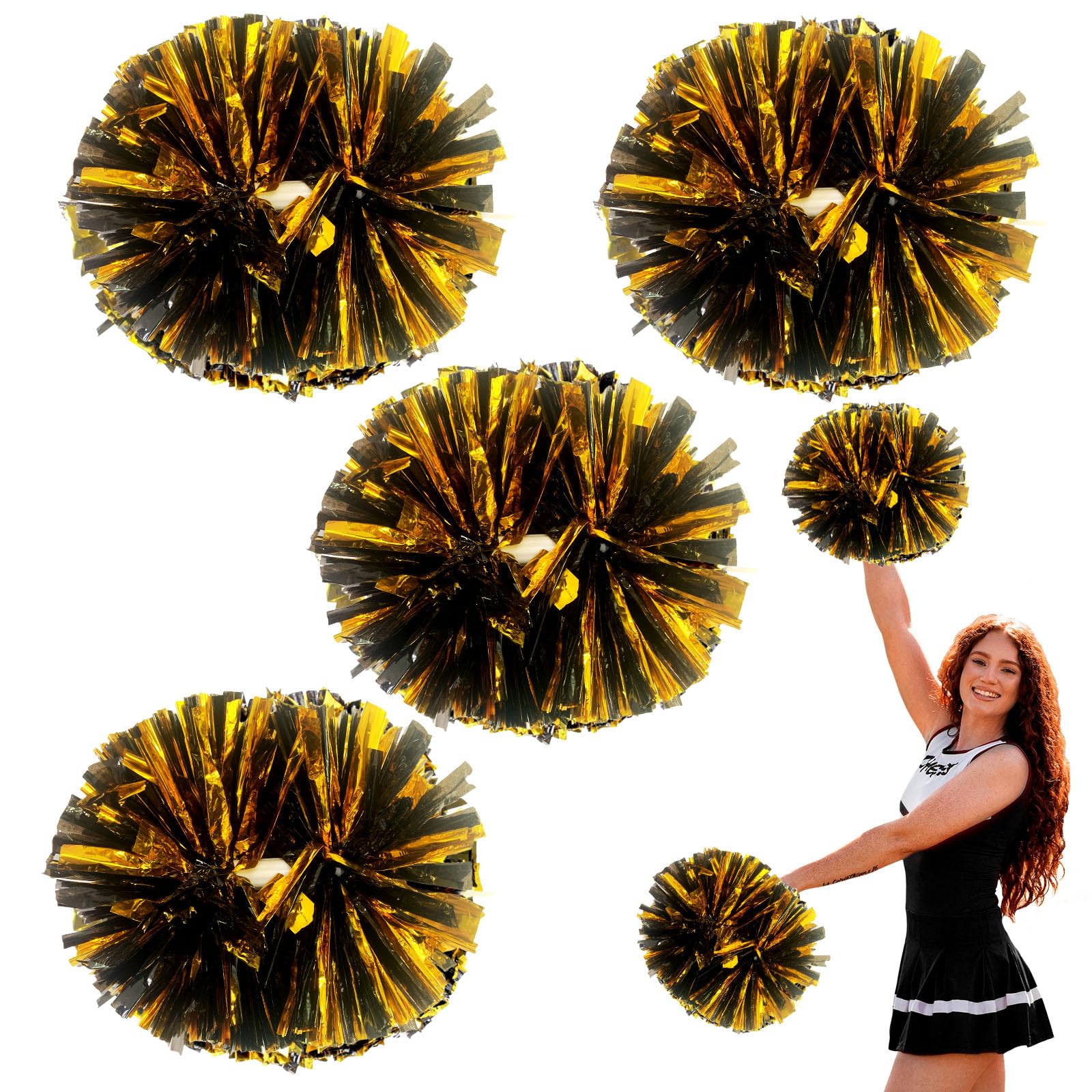 Pom Pom Da Cheerleader, 4 Pezzi, In Plastica PET, Con Maniglia Accessori Da Cheerleading Per Spettacoli E Danza~p125276112