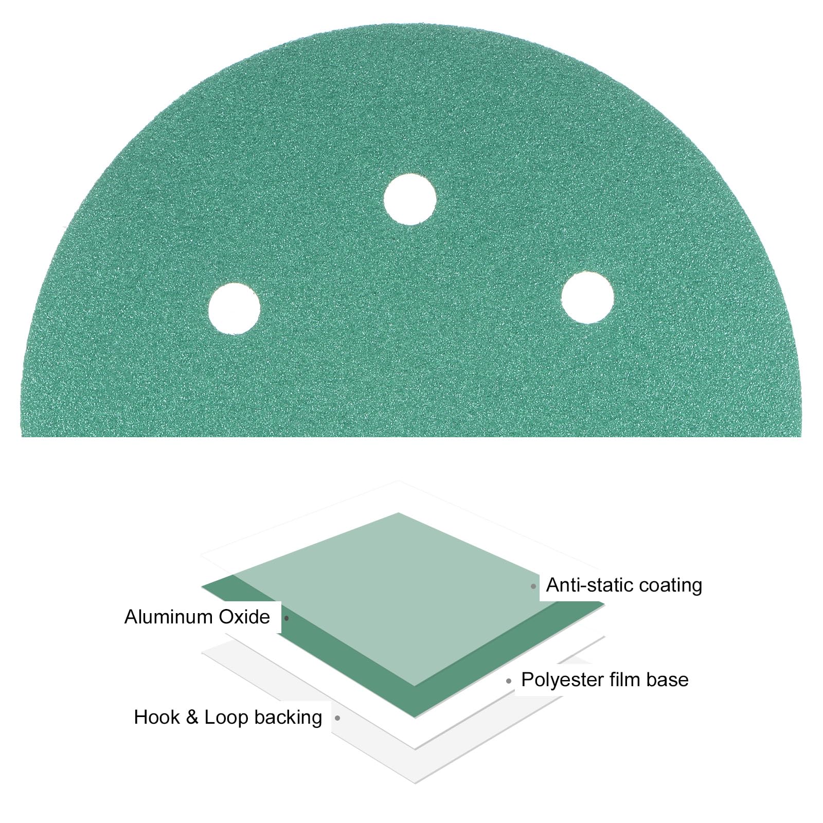 Kozelo 50pcs Green Film Sanding Discs - Image 2