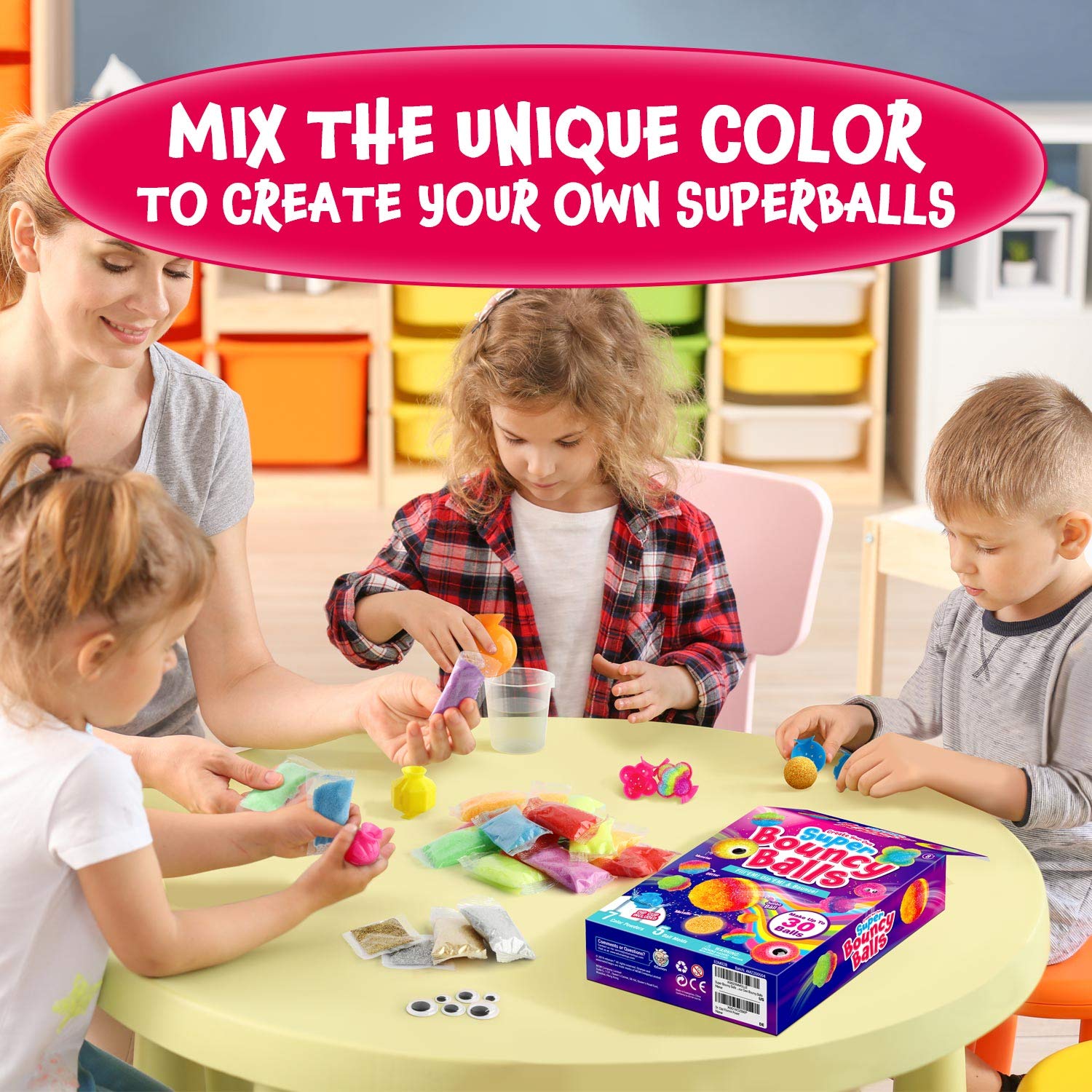 Kit de hasta 30 Bouncy Balls, Juego de Experimentos Científicos de Bricolaje, Moldes de Bolas Múltiples para Niños Niñas 6 7 8 9 10 Años