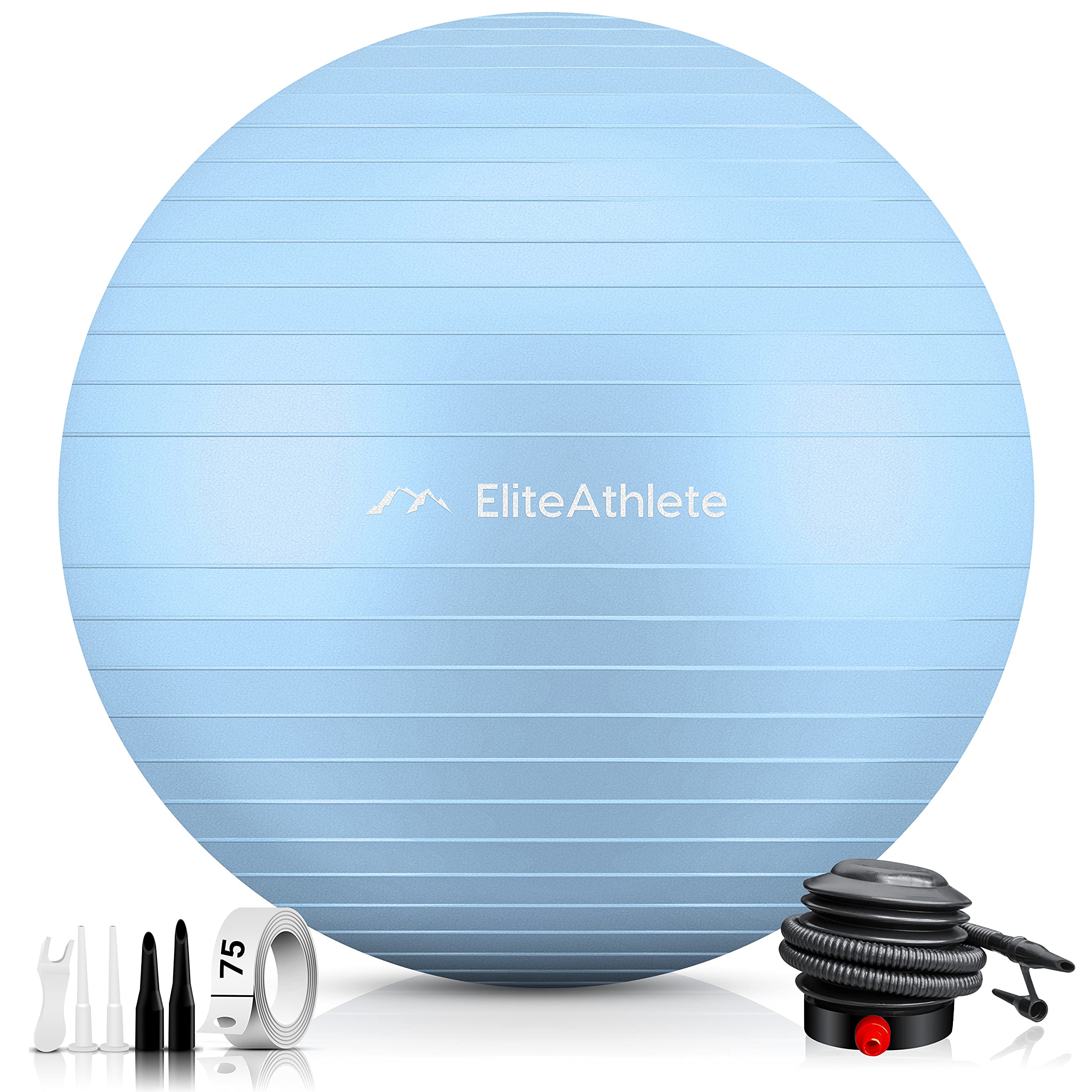 EliteAthlete Gymnastikball Sitzball Büro ergonomisch mit Anti Burst System - Fitness Pilates Schwangerschaft - Schwangerschaftsball Fitnessball Yogaball - Yoga Ball 55cm inkl. Luftpumpe