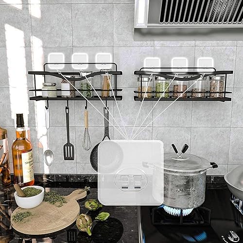 Miniatura 3 de Paquete de 10 calcomanías adhesivas de repuesto para estante de esquina, cesta de baño, estante de ducha, colgante