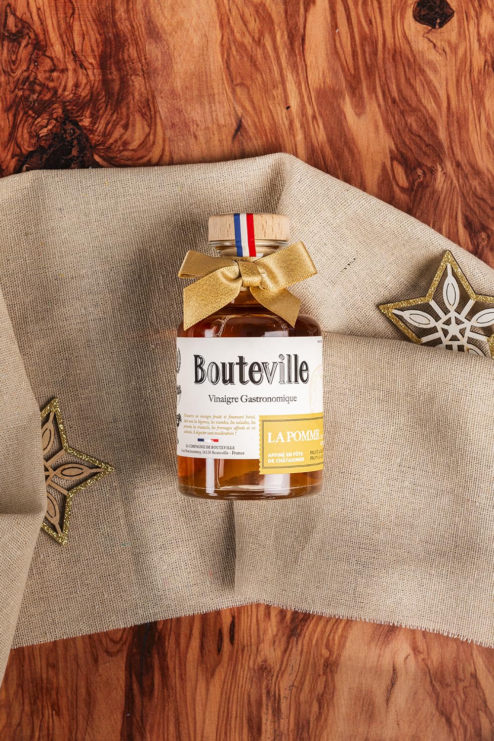 Bouteville Vinaigre Gastronomique La Pomme 200ml – Vinaigre de Cidre de Pommes Belchard Charentaises, Affiné en Fûts de Chêne et Châtaignier, Notes Fruitées et Boisées