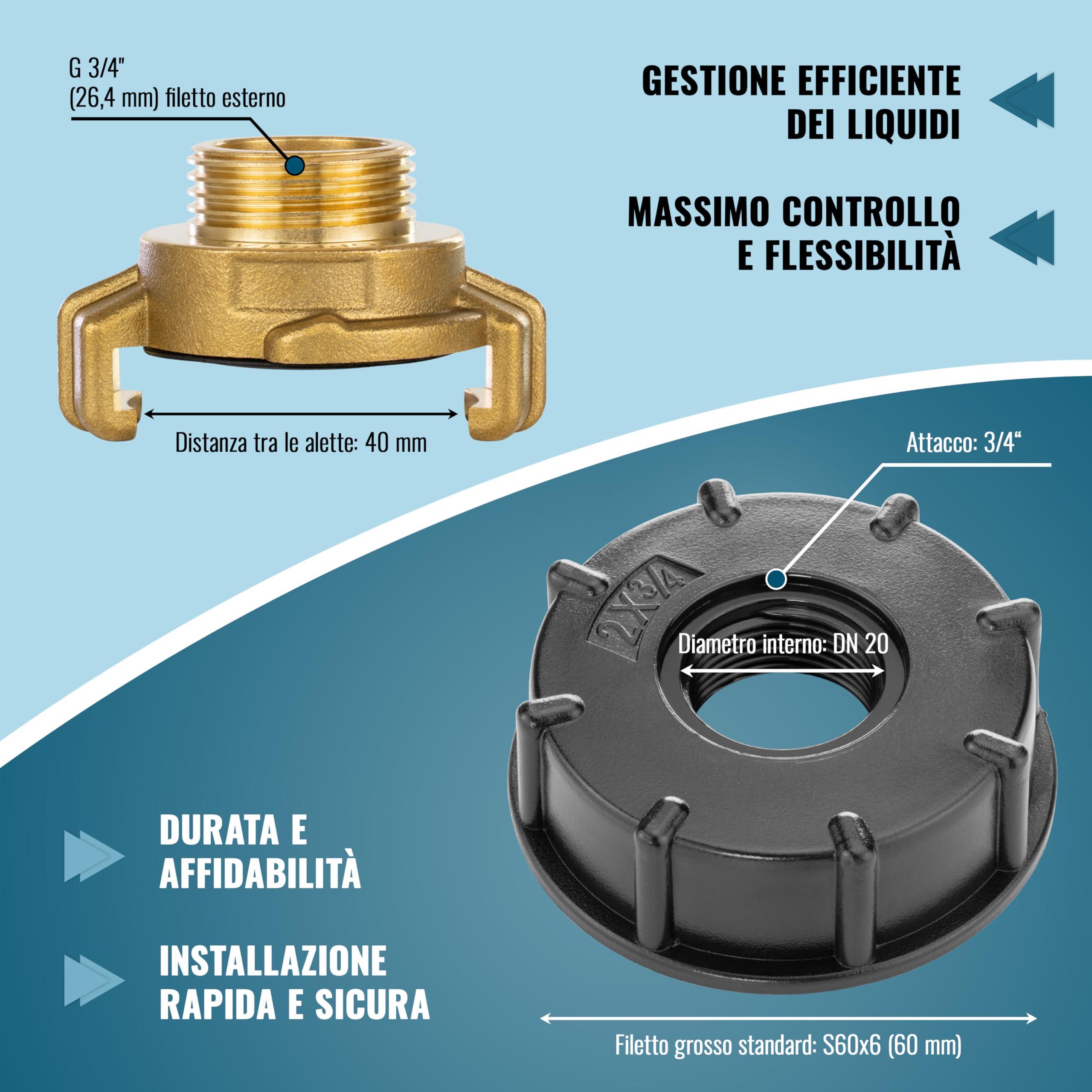 RACCORDO CISTERNA IBC 2 DN50 FILETTO GROSSO