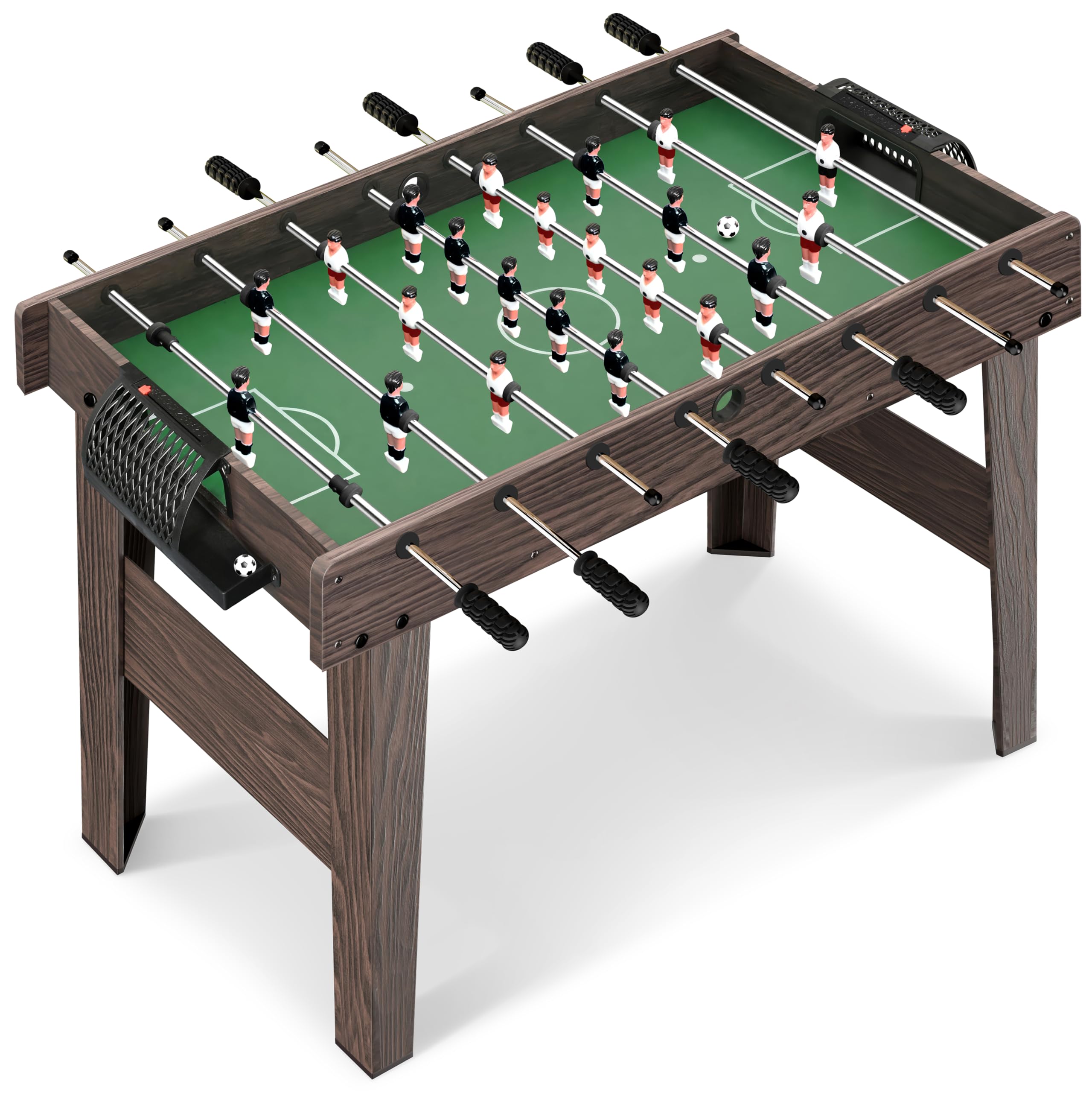 SereneLife 4ft Football Table 48 Inch Game Table for Home Game Room Kids Adults – Compact Foosball Table with Steel Rods and 2 Balls