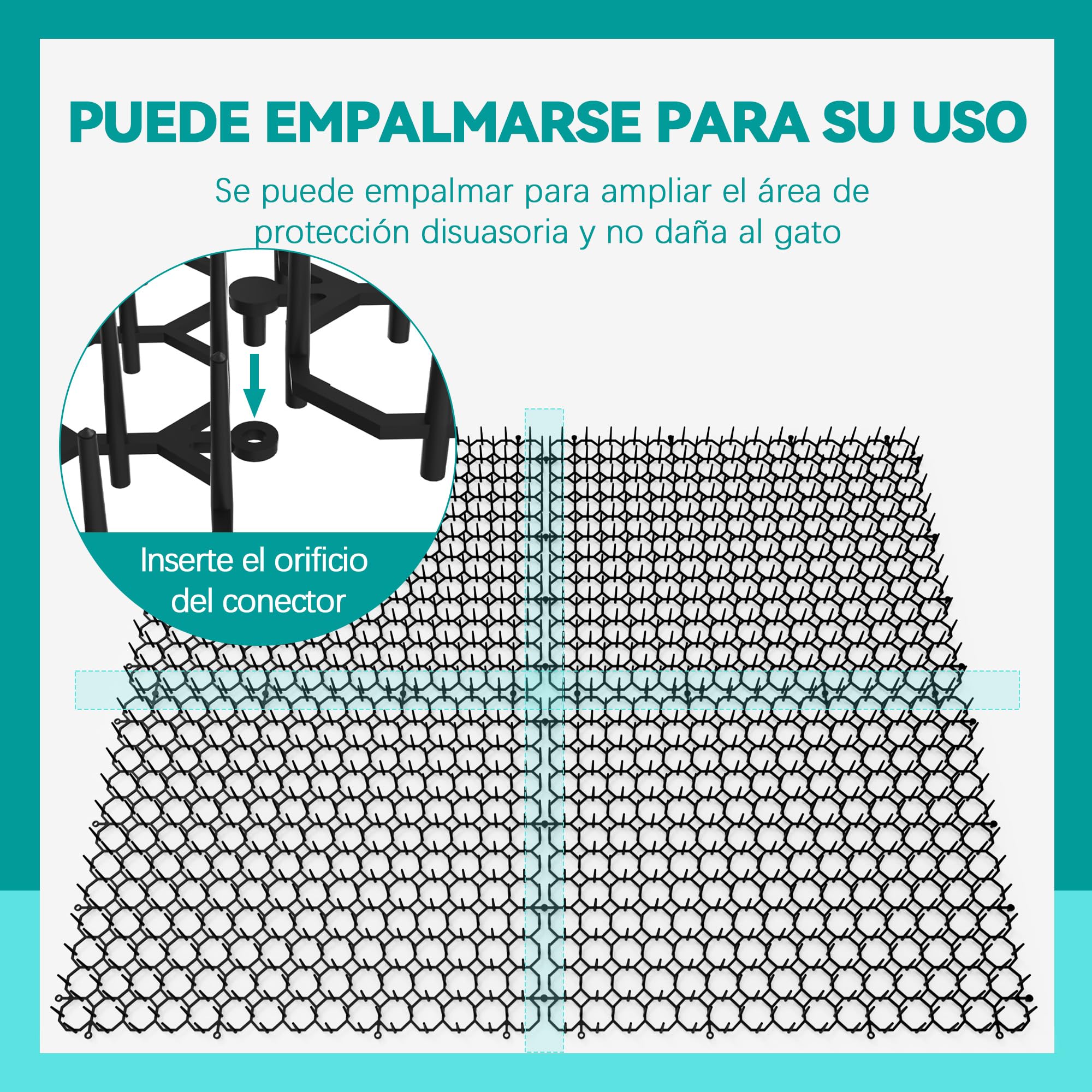 40 x 20 cm - Rejilla Pinchos Anti Gatos Pinchos para Gatos Exterior,Repelente para Gatos, Estera Disuasoria para Gatos, Perros(12 Unidades)