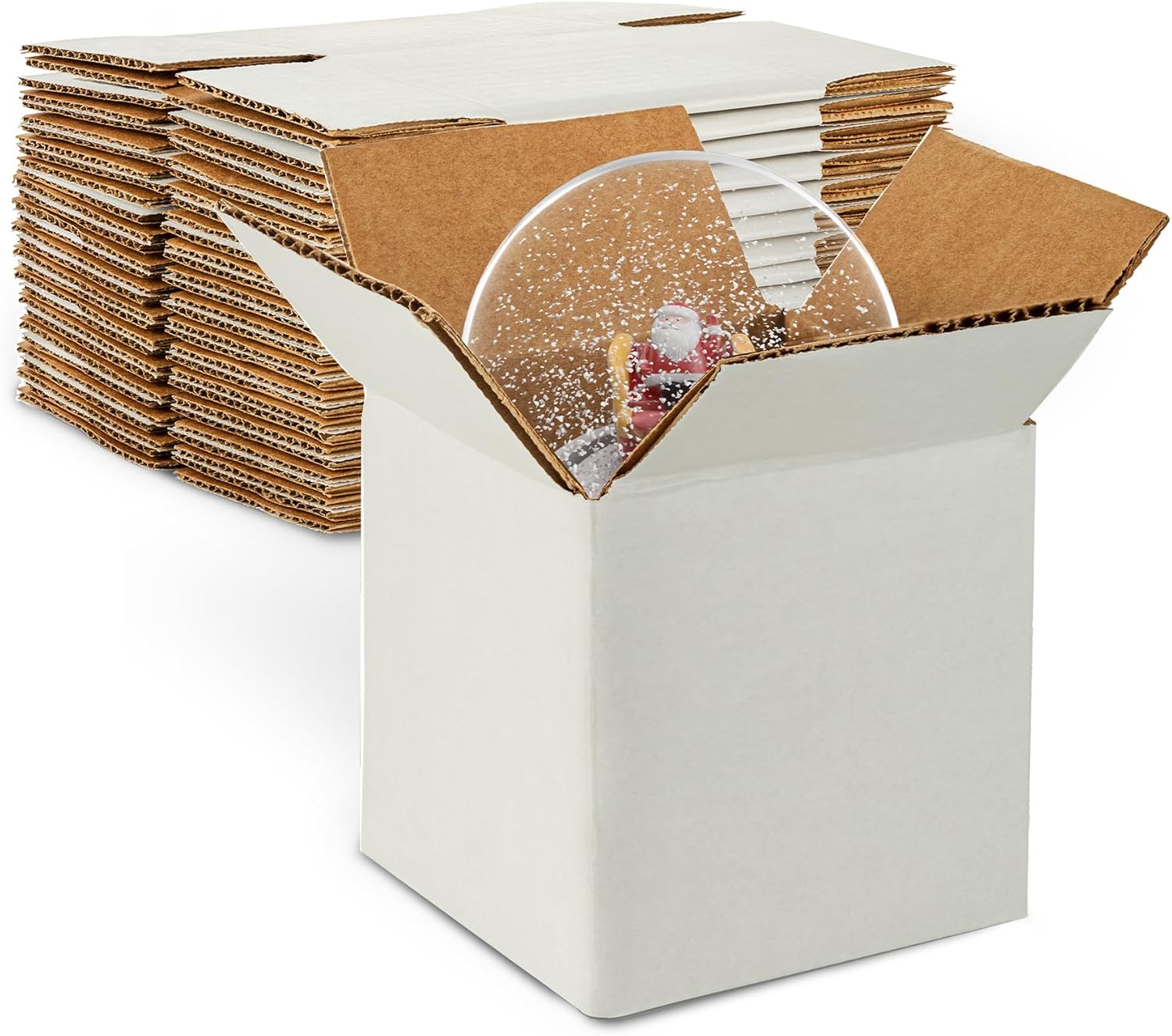 MT Products Sturdy White Corrugated Cardboard Shipping Boxes 7" x 7" x 7" - Small Mailing/Moving Boxes for Transport - Pack of 10