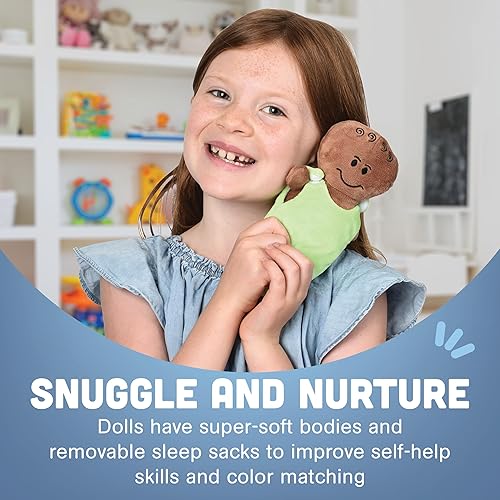 Miniatura 6 de Constructive Playthings CP-039 Expression Babies - Muñecas de felpa súper suaves juego de 6 piezas para todas las edades