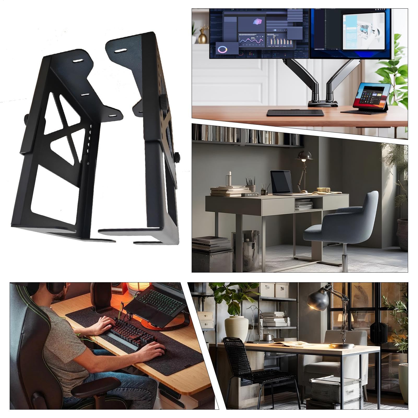 Supporto per CPU in Metallo per Case del Computer | Supporto In Metallo Con Larghezza Regolabile Per PC Per Studente Gamer Console per Sala Studio e Giochi
