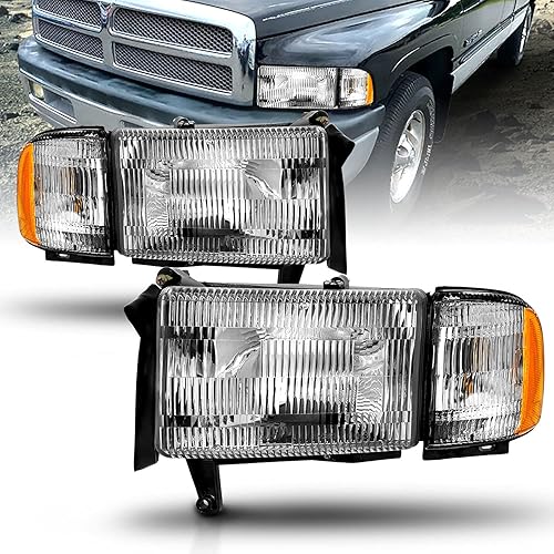 Miniatura 8 de AmeriLite 1994-2001 - Conjunto de faros delanteros de repuesto con luz de esquina para camioneta Dodge Ram 1500 2500 3500, para el lado del pasajero