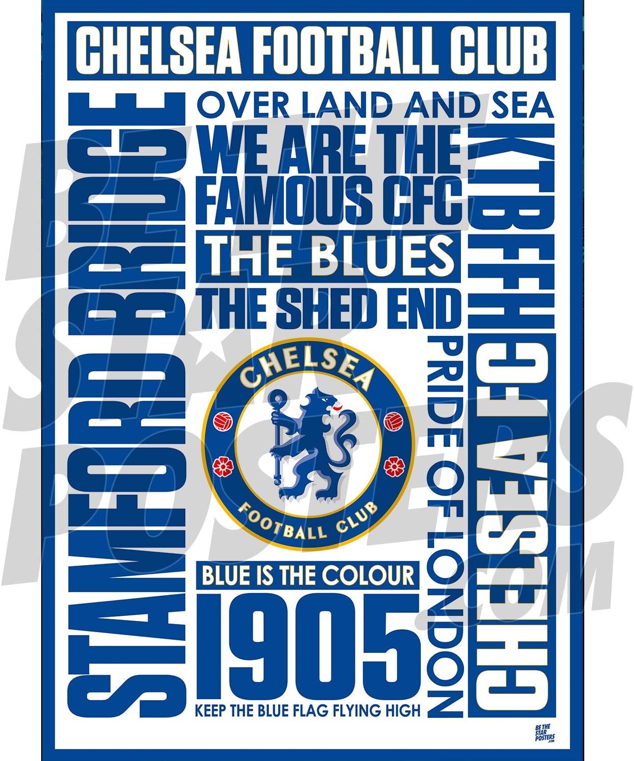 Be The Star Posters Chelsea FC A3 Word Football Poster/Print/Wall Art - Officially Licensed Product - Size A3