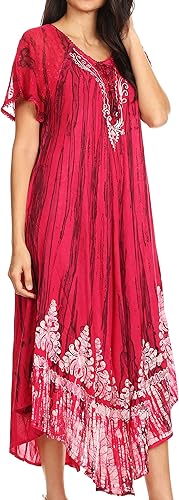 Miniatura 3 de Sakkas Devora - Camisón largo para mujer, caftán caftán, teñido anudado, batik y corsé