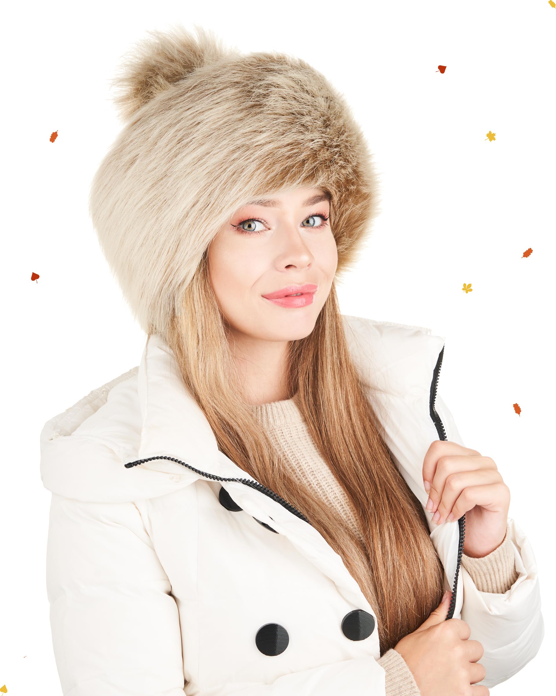 Futrzane Classic Gorro Pompon - Sombreros para Mujer Invierno - Gorros de Piel