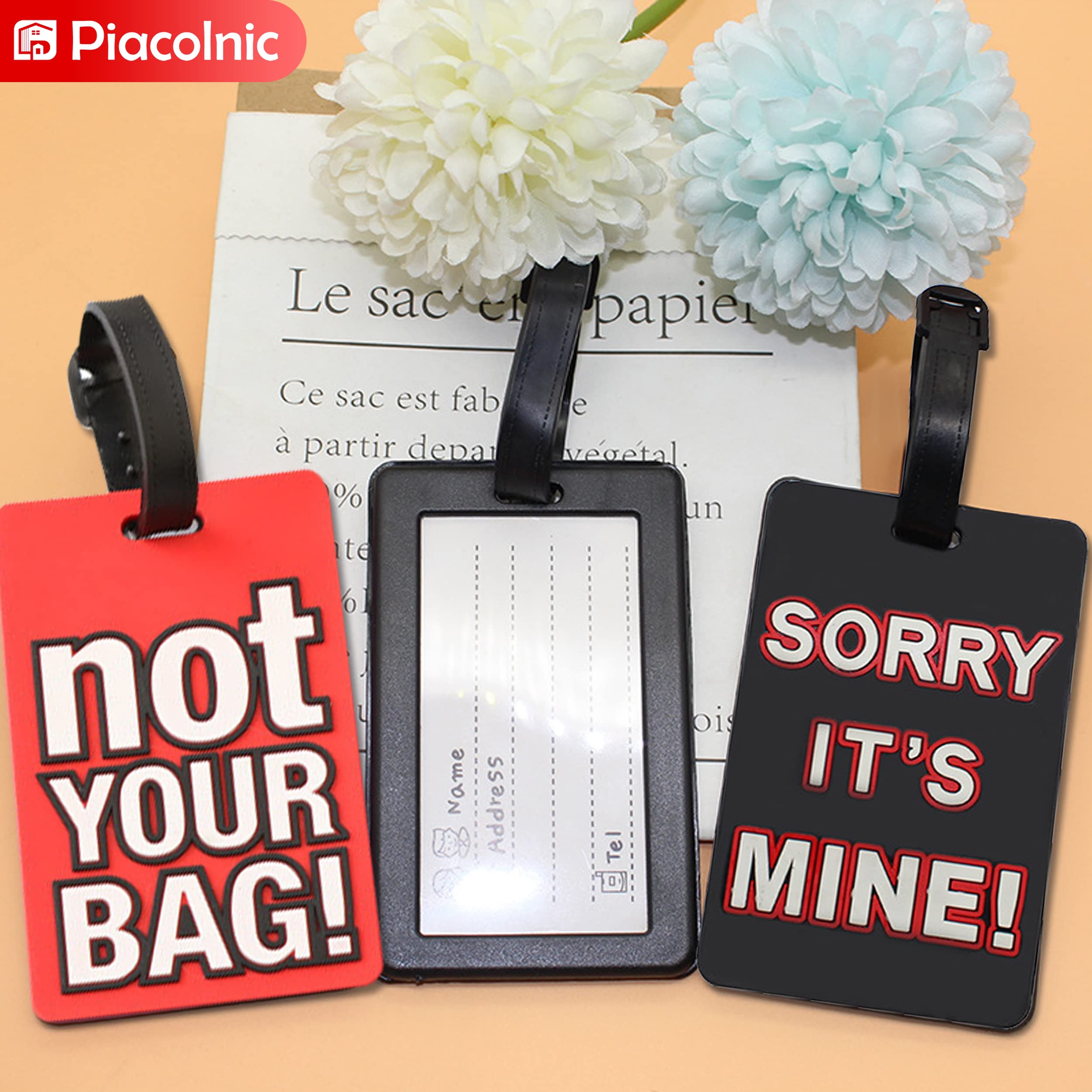 Etichette Bagagli In Silicone PVC - 5 Colori Con Anello Identificativo
