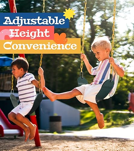 Miniatura 4 de Paquete de 2 asientos de columpio resistentes con cadenas resistentes a la oxidación de 66 pulgadas, accesorios de repuesto con eslabones rápidos,