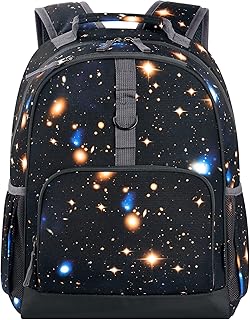 Choco Mocha Galaxy Backpack for Boys Preschool Backpack for Boys Pre Kindergarten Backpack for Kids 15 inch Backpack for Boy Pre K Daycare Space Bookbag 3-4 3-5 4-6 with Chest Strap Black
