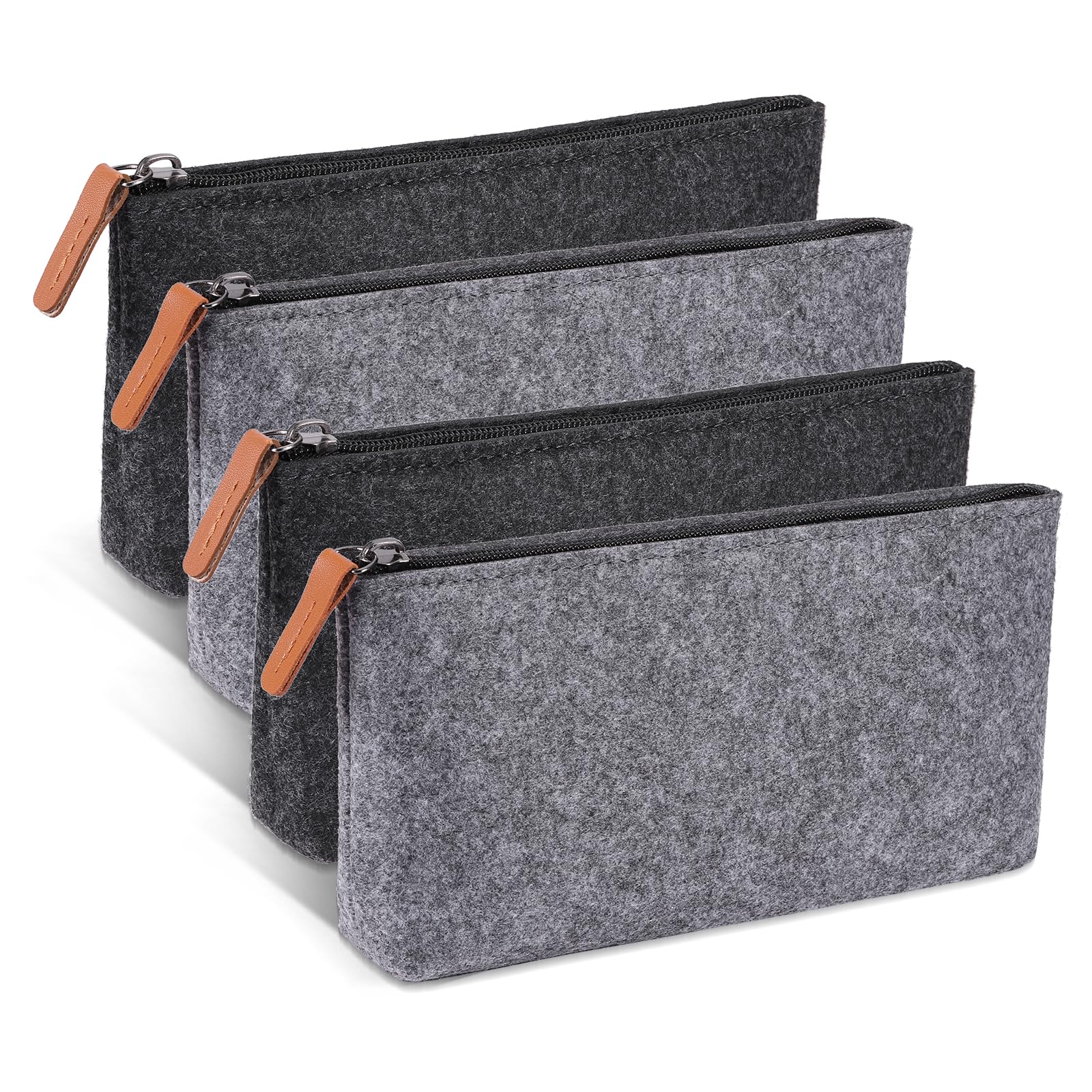 JIANTA Estuche Escolar de Fieltro, 4 Unids Estuches de Lápices, Estuche Neceser Maquillaje, Organizador de Papeleria Bolsa de Lápiz Maquillaje para Niña Niño Adolescente Mujere Hombre