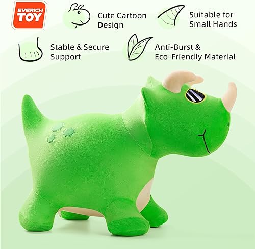 Vista 28 de EVERICH TOY Caballos hinchables de unicornio inflable de peluche para saltar animales de tolva rebotadora para niños pequeños, animales inflables
