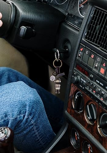 Miniatura 3 de AuPra Robot KeyChain Gifts Women & Men Leather KeyChains Home Car Door Keys Holder Children Funny Present