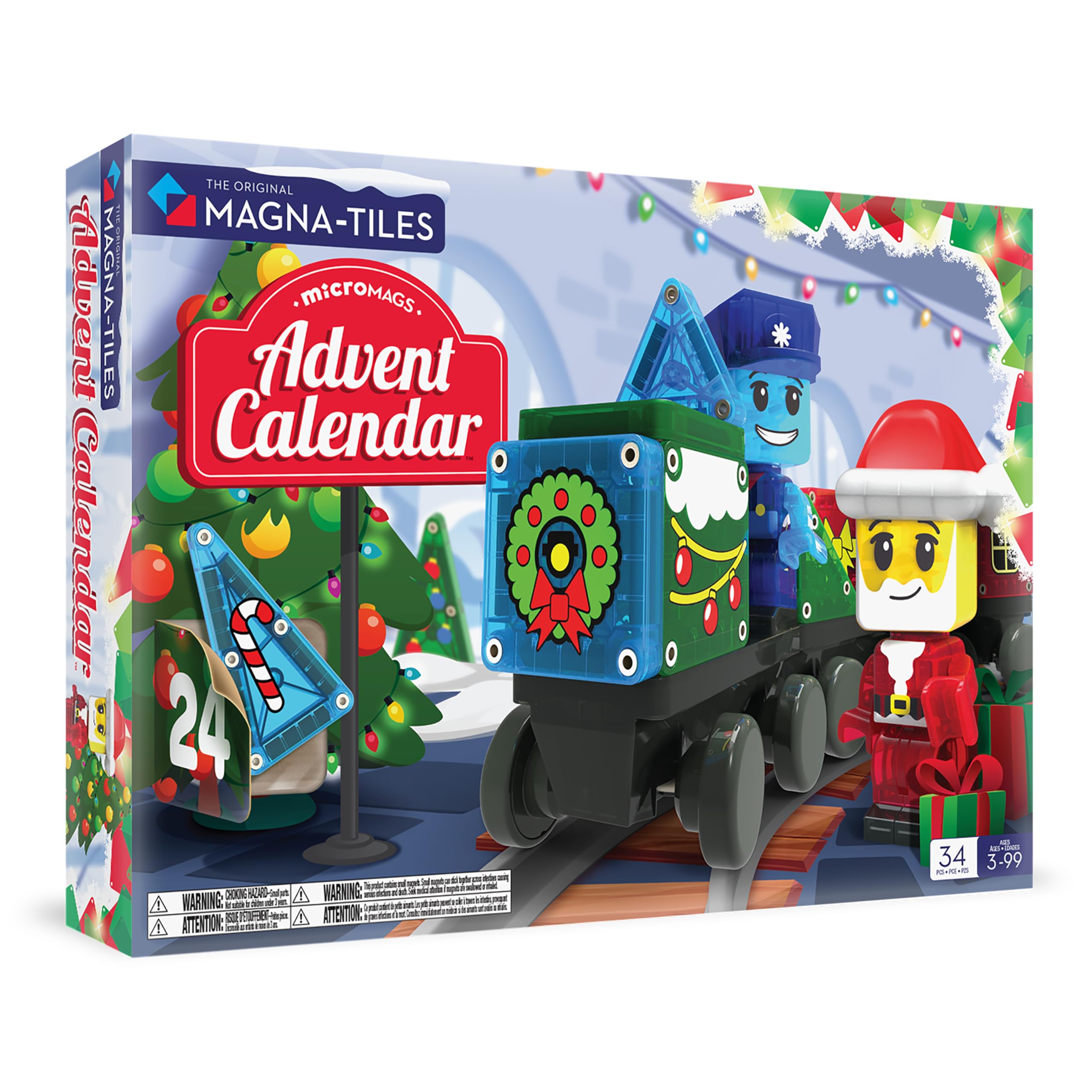 magna-tiles micromags advent calendar 34-piece magnetic construction set the original magnetic building brand