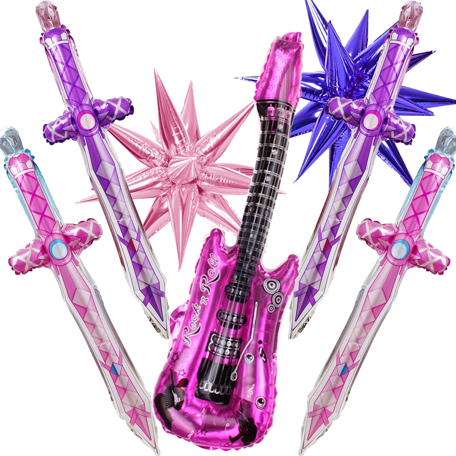 Photo 1 of 7Pcs Kpop Balloons Pink Purple Set - Music Themed Party Decorations