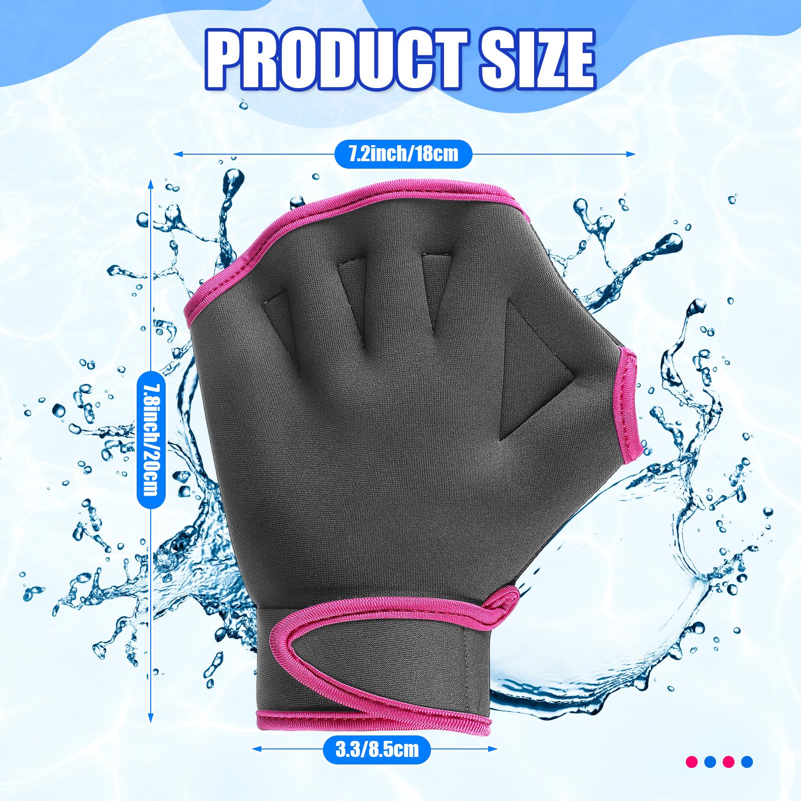 Schwimmhandschuhe 2 Paar - Neopren Web-Handschuhe Mit Handgelenkschlaufe Für Aqua Fitness