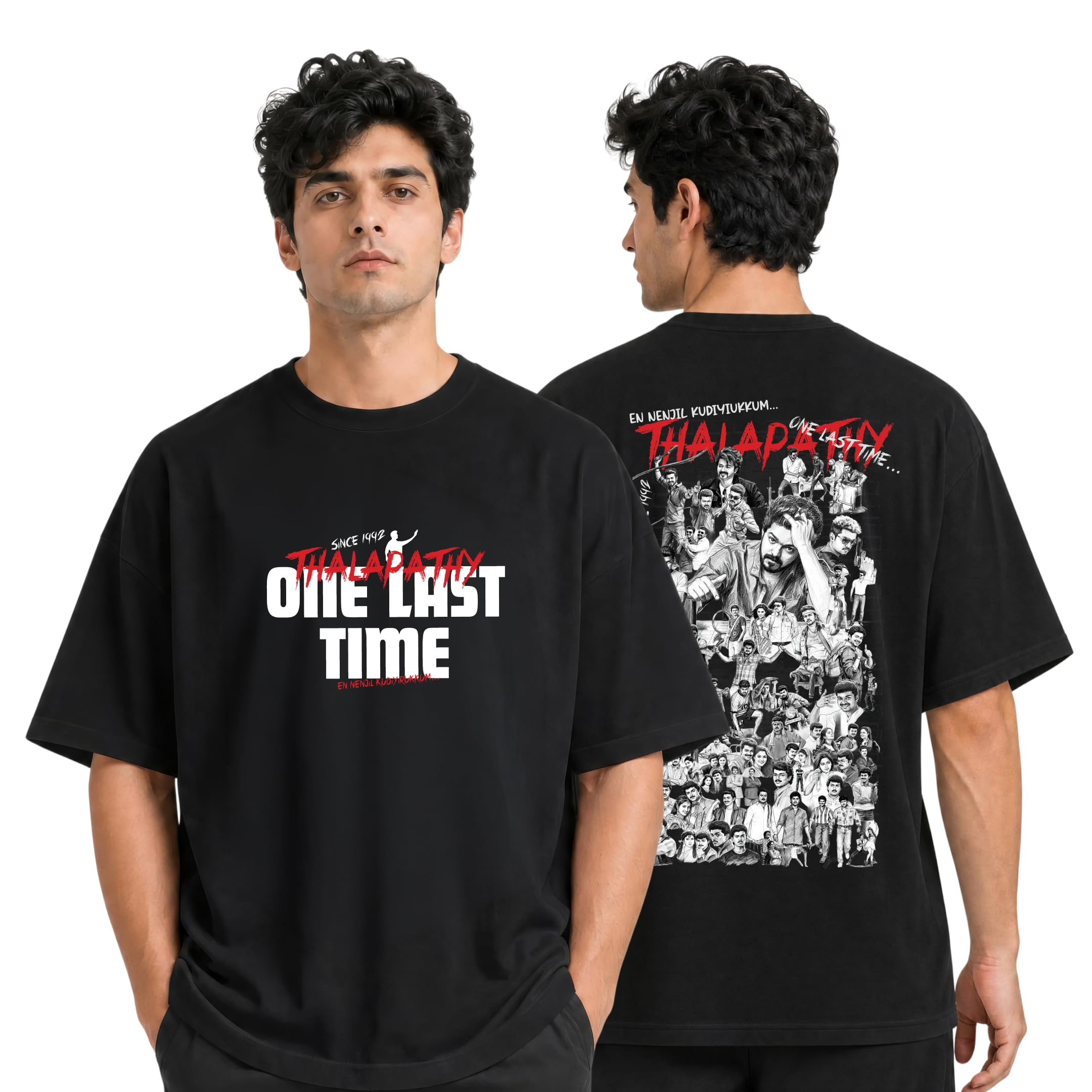 fuda Vijay T Shirt for Men & Women | Jana Nayagan Movie Oversized T Shirt | Thalapathy Vijay Graphic Printed Cotton Round Neck Tees-picture-24