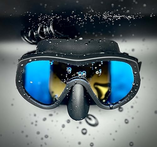 Miniatura 3 de ATACLETE Máscara de buceo Phantom  Máscara de buceo de grado militar, lente única, vidrio templado, cómoda falda de silicona para uso prolongado