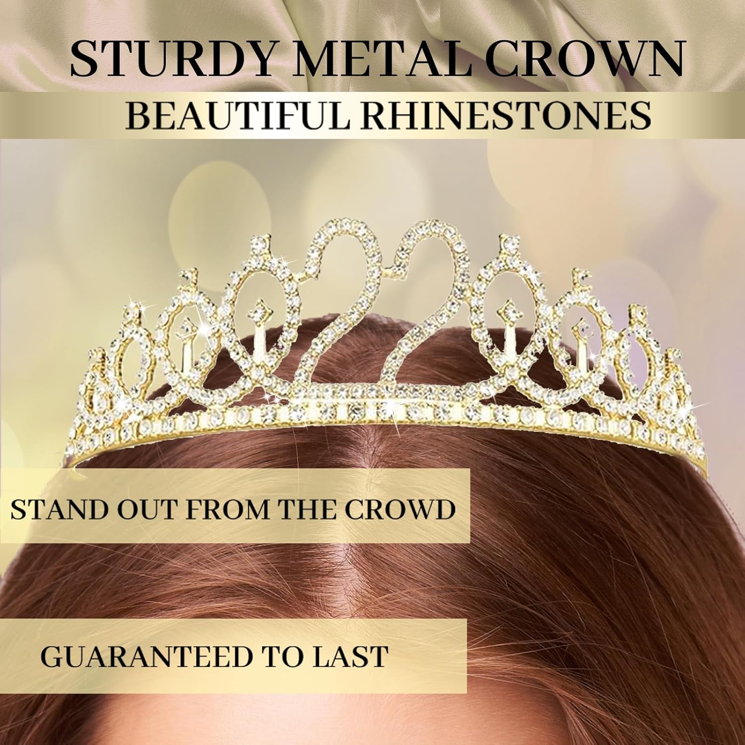 Trgowaul 22nd Birthday Decorations for her, Champagne Gold Happy 22nd Birthday Supplies for Girls, 22 Sash and Crown, Banner, Fringe Curtains, Cake Topper, 22 Year Old Party Supplies Set - Image 6