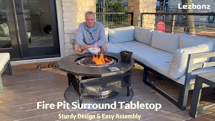Amazon.com: Lezbanz Fire Pit Surround Tabletop Use for Solo